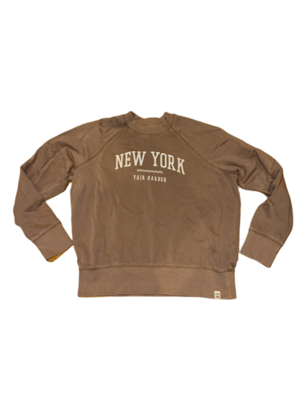NWOT Women's Fair Harbor Brown New York Graphic Sweatshirt S